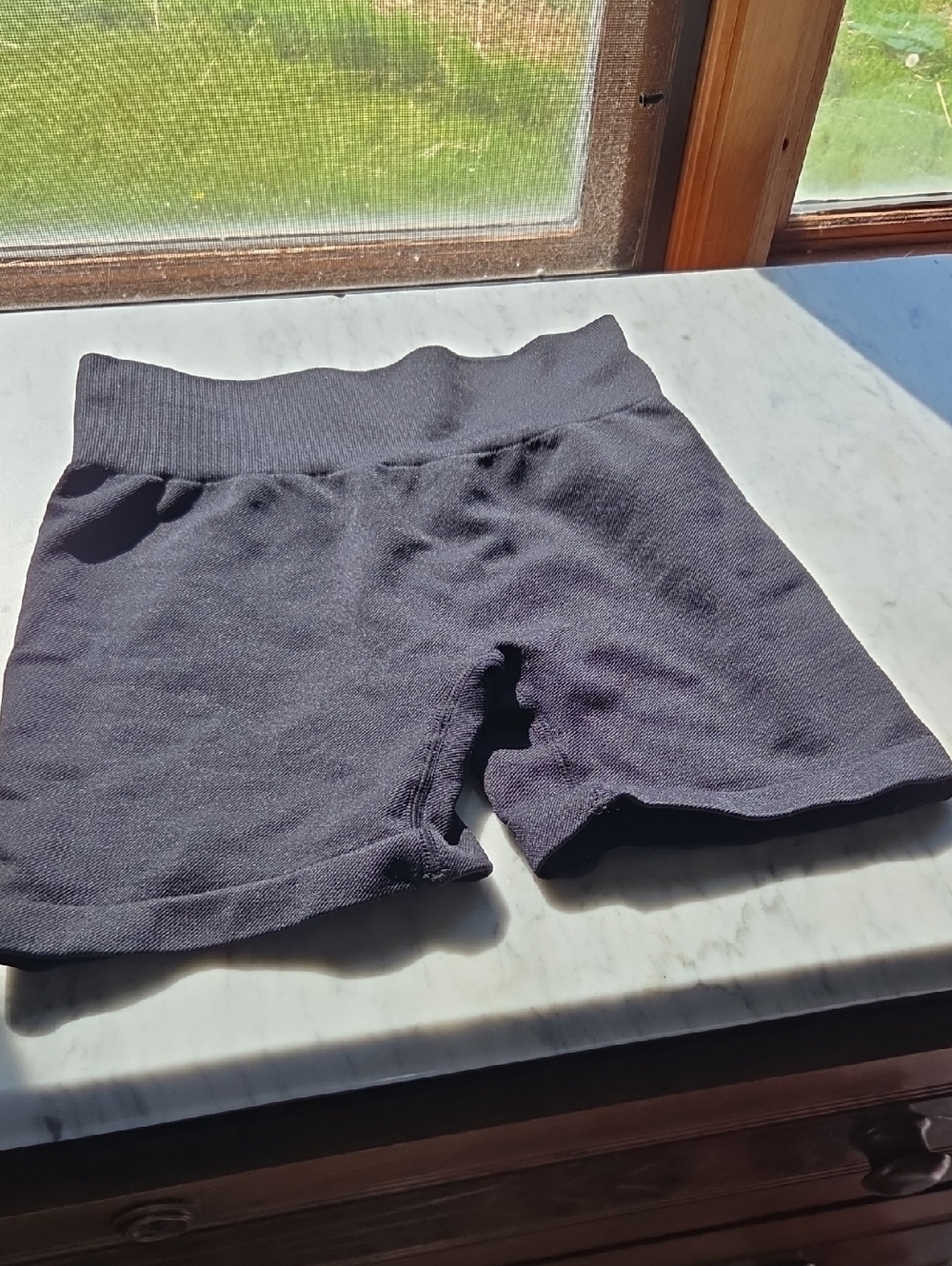 Basic Black Knit High-Waist Shorts